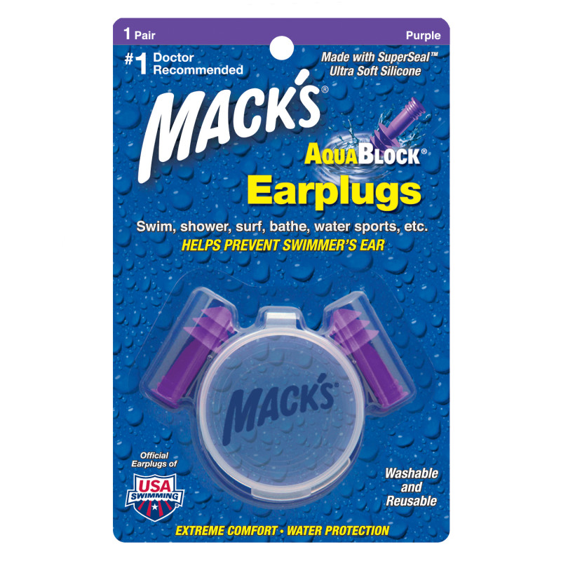 Беруши Mack's AquaBlock фиолетовые, 1 пара